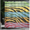 thumbnail image 3 of Ambesonne Zebra Print Shower Curtain, Savannah Animal Stripes, 69"Wx70"L, Green Yellow Black, 3 of 4