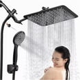 thumbnail image 1 of Regaderas para Baño de Lluvia de Alta Presión, Set de Cabeza de Ducha de Alta Presion, Regaderas para Baño con Modos Regadera de Mano Brazo de Extensión Soporte y Manguera etc (Negro), 1 of 4