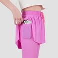 thumbnail image 4 of SILVERCELL 2 Packs Girls Athletic Leggings with Pocket, Little Girl Casual Drawstring Skater Sports Leggings Pantskirts with Flowy Shorts, 5-12 Years, 4 of 8