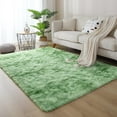 thumbnail image 4 of YJ.GWL Soft Fluffy Area Rugs Tie-Dye Shaggy Rug Colorful Plush Carpet for Bedroom Living Room Kids Home Decor Fuzzy Carpets,4'x6',Green, 4 of 6