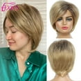 thumbnail image 5 of Short Gray  Wavy Synthetic Wig With Side Swept Bangs, (and Other Styles) For Women & Girls, 5 of 24