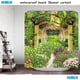 thumbnail image 2 of Floral Butterfly Shower Curtain with Hooks 180x180cm Waterproof Bathroom Bathtub Mildew Proof Polyester Fabric Bathroom Shower Curtain Garden Green Landscape Floral Butterfly Curtain, 2 of 5