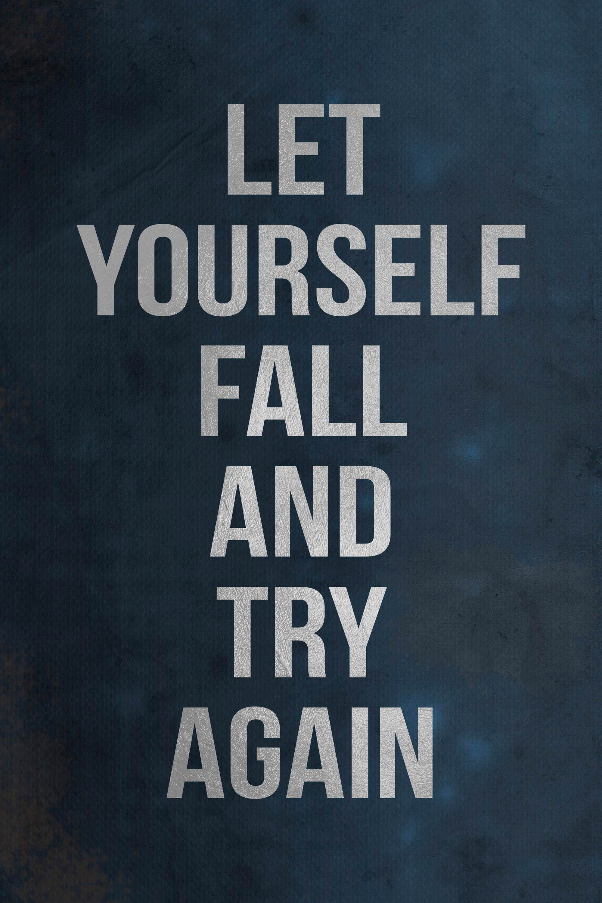 Let Yourself Fall and Try Again Painting Print on Wrapped Canvas