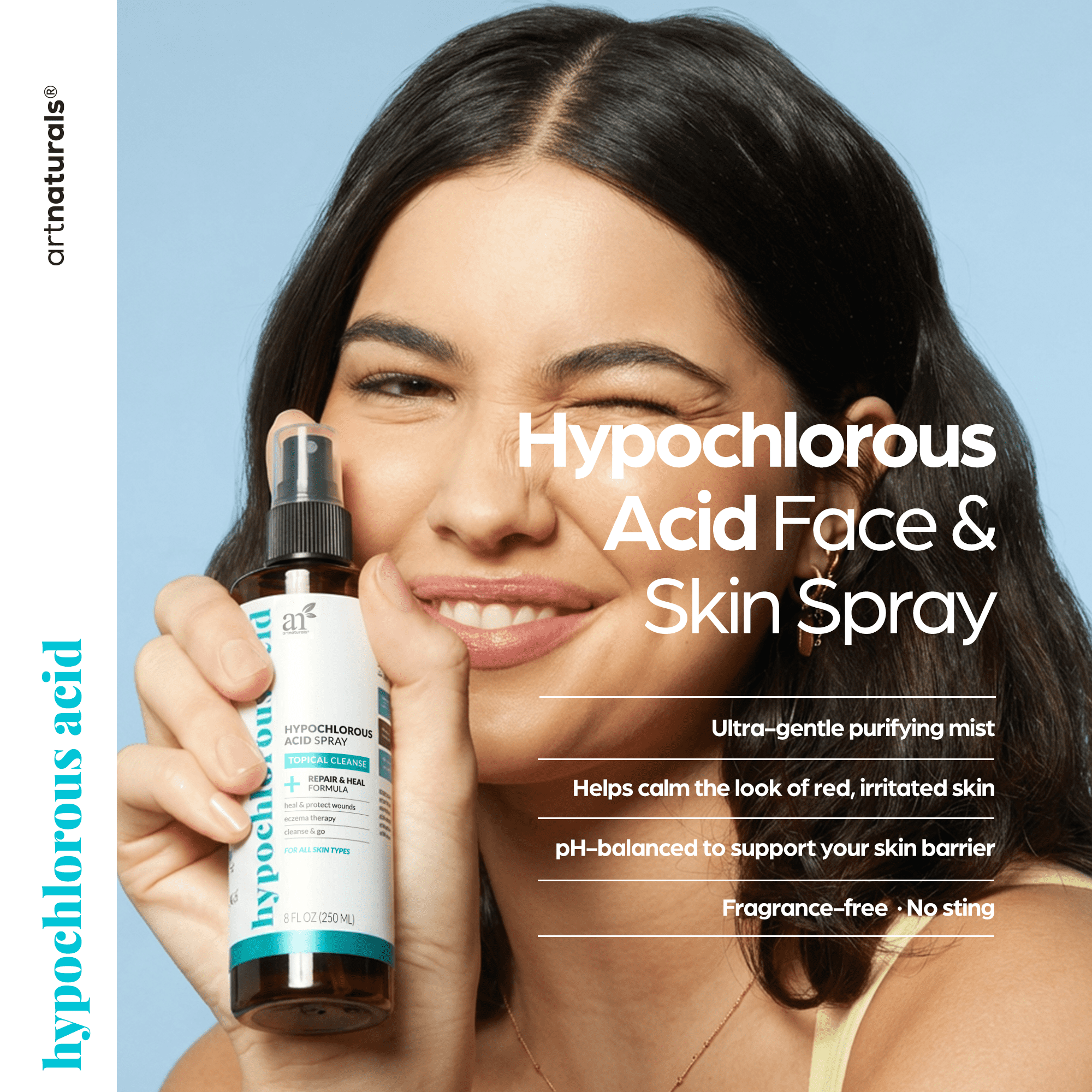 ArtNaturals Hypochlorous Acid Spray, Alcohol Free Skin and Surface Mist, Unscented, 8 fl oz