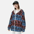 thumbnail image 3 of Gaeub Vintage Corn Pattern in Red Blue Men's and Women's UPF 50+ Long-Sleeved Sun Protection Clothing, Fishing Shirt Long Sleeve Zip-X-Large, 3 of 7