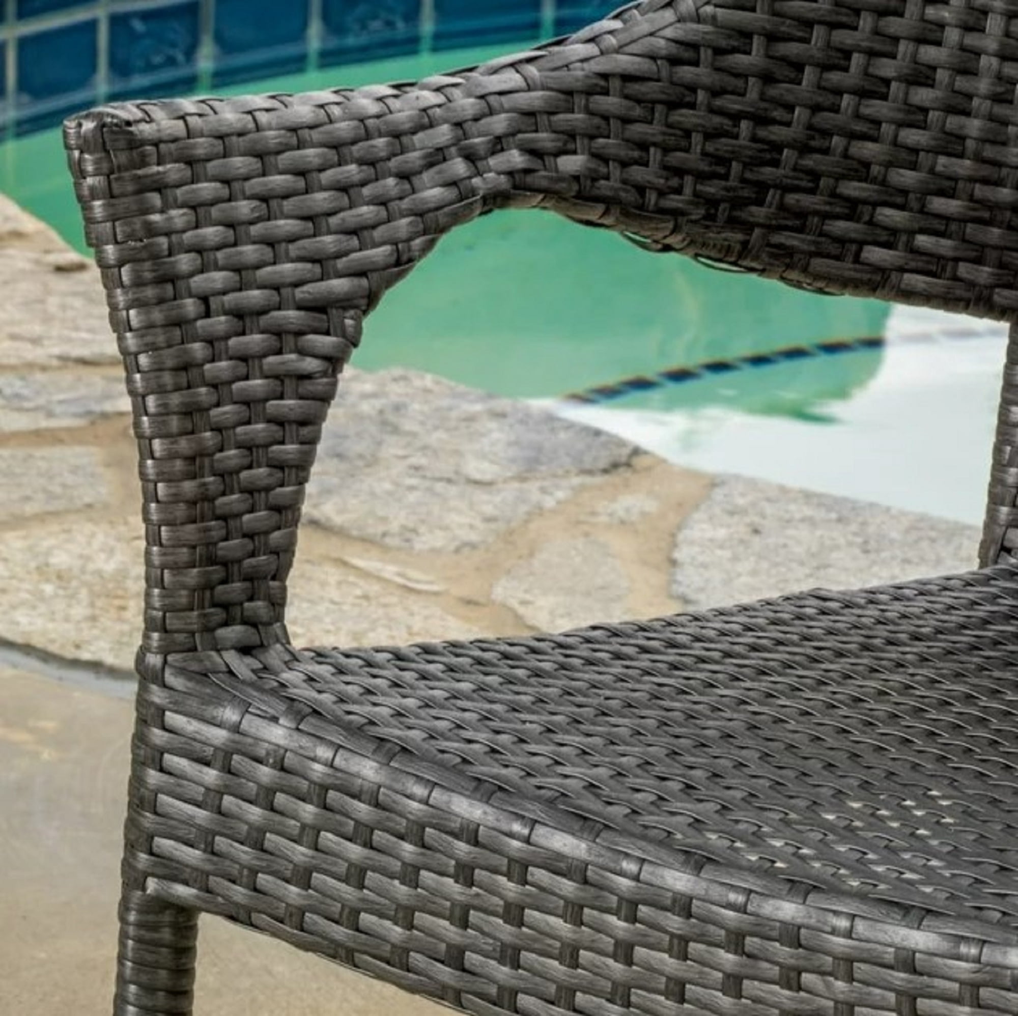 4Pcs Wicker Stacking Armchair