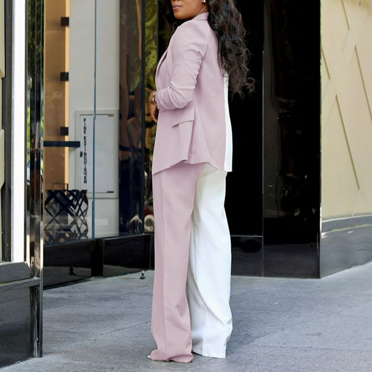 Long-sleeved Two-piece Suit, Women's Suit, Blazer and Pants, Suit for Women,  Suit for Ladies, Office Wear, Pink Blazer Suits, Formal Outfits 