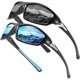 thumbnail image 1 of 2 Pairs Polarized Sunglasses for Men/Women (Black and Blue); Lightweight Frames with HD Aviator Lenses; Golf/Driving/Fishing/Travel Glasses, 1 of 5