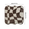 thumbnail image 3 of SDJMa 100% Cotton Tufted Bathroom Rugs Luxurious Plush Brown and White Pattern Bath Mat Absorbent, Quick Dry, Spa Design Shower Room Décor, Rectangle 15.7" x 15.7", 3 of 6