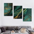 thumbnail image 4 of nygtbtfer Green Gold Canvas Wall Art 3 Piece Abstract Dark Green Golden Lines Picture Prints for Living Room Home Decor Framed 12x16x3pcs, 4 of 4