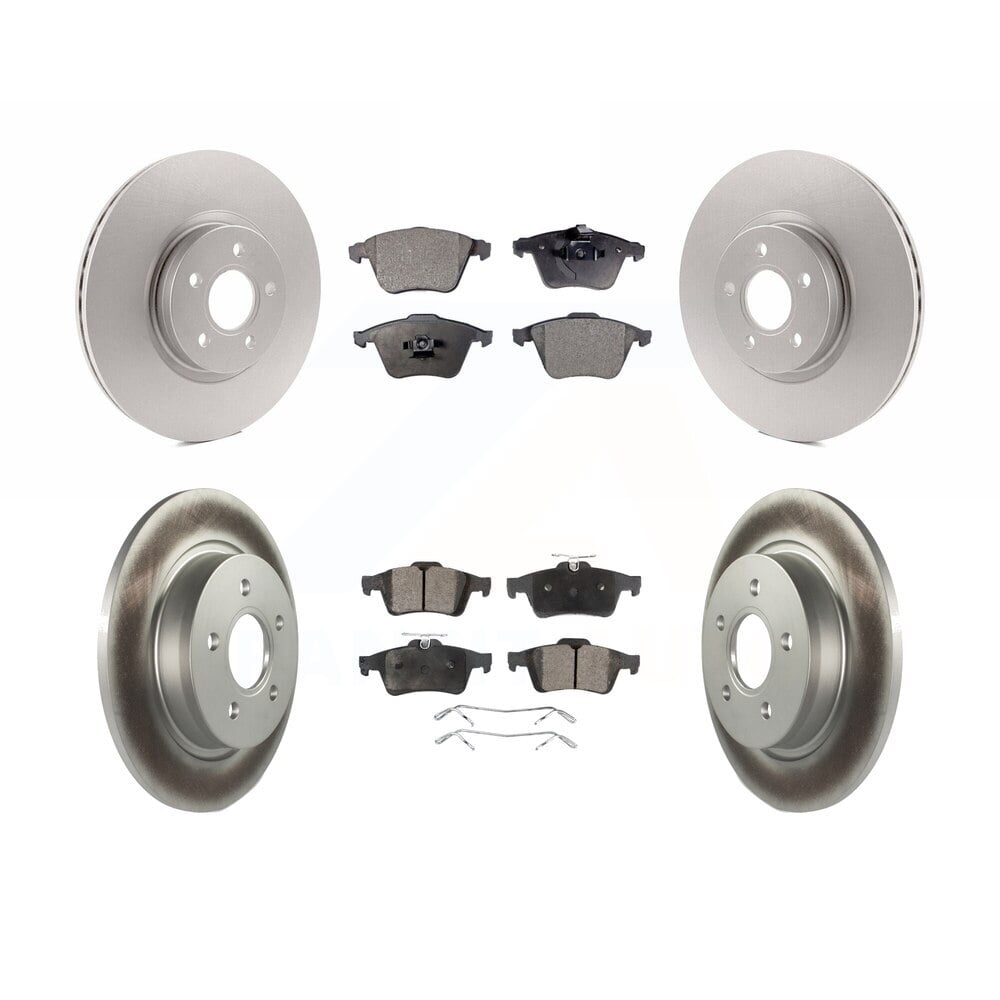 For Volvo S40 V50 Front and Rear Brake Rotors and Ceramic Pads