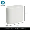 thumbnail image 5 of iDesign Oval Bathroom Trash Can, 1.9 Gallon Plastic Open Top Garbage Bin, White, 5 of 7