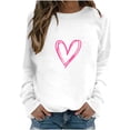 thumbnail image 2 of Meichang Chandail pour Femmes Col Rond Manches Longues Coupe Ample chandail Mode Imprimé Cœur Chandails Sans Capuche Chandails Confortables, 2 of 4