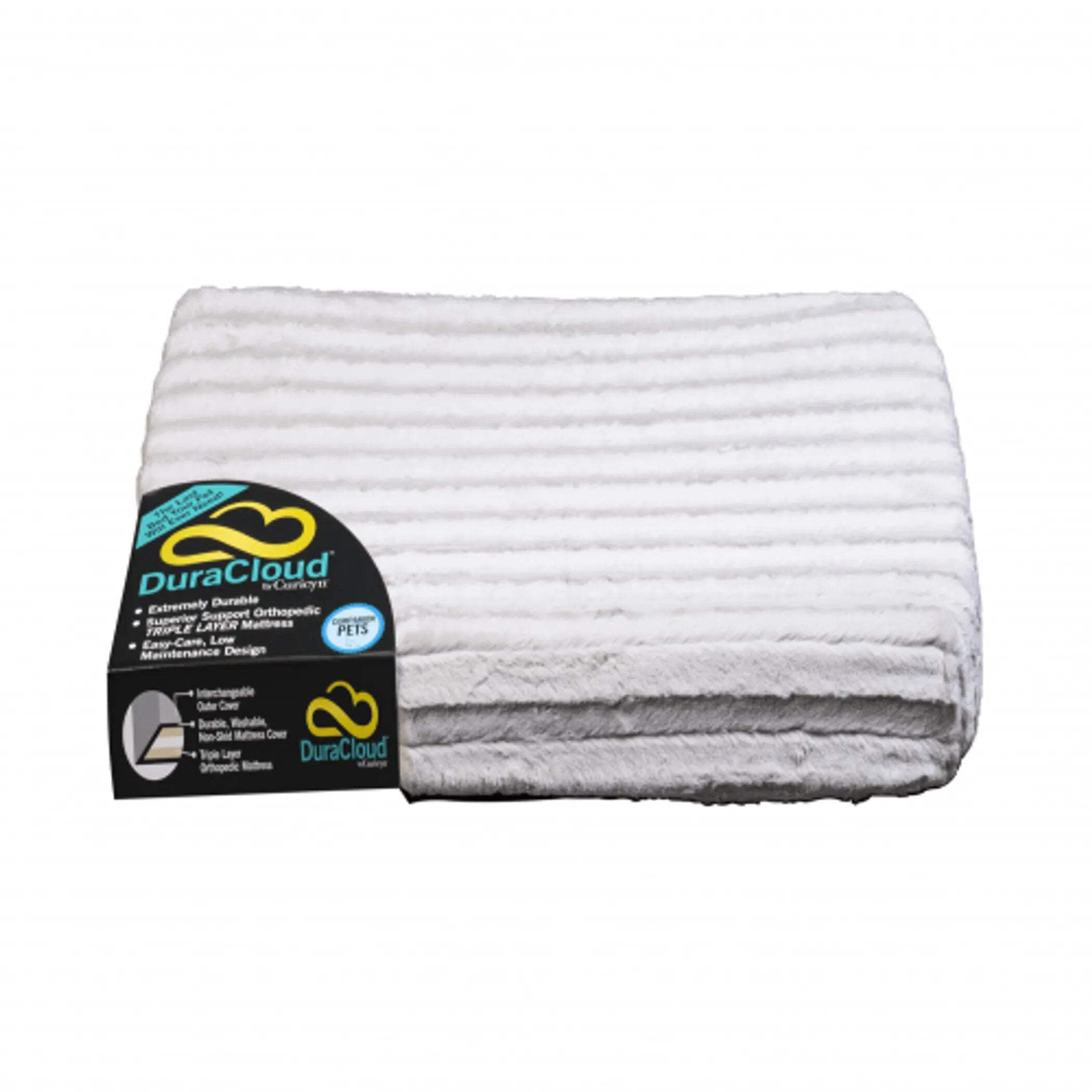 DuraCloud Pet Bed with Solid Stripe Contour Cover, Large