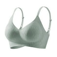 thumbnail image 2 of Amidoa Push-up Bras for Older Women Green Wire-Free High Support Solid Bra Brasiers Women L, 2 of 6