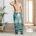 thumbnail image 4 of Salouo Turquoise Ocean Reflection Print Pajama Pants for Men, Lounge Pants Elastic Waistband Casual Men's sleepwear Loungewear Sleep Pajama Pant -XX-Large, 4 of 7