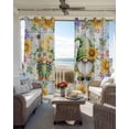 thumbnail image 6 of Sunflowers Kitchen Curtains Spring Flowers Gnomes Hydrangea Daisy Wood Cafe Short Curtains for Bathroom Blackout Window Curtain Grommet Small Window Treatment Drapes for Bedroom Living Room 52"x45"x2, 6 of 9