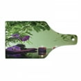 thumbnail image 1 of Spa Cutting Board, Stones Aromatic Candles and Orchids Blooms Treatment Vacation, Decorative Tempered Glass Cutting and Serving Board, Wine Bottle Shape, Pale Green Fern Green, by Ambesonne, 1 of 1