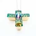 thumbnail image 3 of Our Lady of Grace Medium Cross Necklace w/ Pressed Flowers 18-inch, 3 of 7