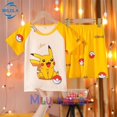 thumbnail image 1 of Conjunto de ropa de Pikachu Pokemon para niños y niñas, camiseta de manga corta, pantalones cortos, chándal deportivo, conjuntos de pijamas, 2023 qym unisex, 1 of 2