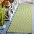 thumbnail image 3 of Safavieh Courtyard Hilbert Geometric Indoor/Outdoor Runner Rug, Green/Beige, 2'3" x 12', 3 of 12