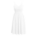 thumbnail image 4 of LYEAA Sleeveless Dresses for Women Plus Size Casual Elegant Loose Midi Slip Dress V Neck Solid Ruched Fashion Flowy Summer Beach Vacation Comfortable Dresses White S, 4 of 7