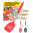 thumbnail image 3 of Bundlepro 2 Pack Silicone Slotted Spatula Set, Non Stick Home Kitchen Turner Set, Black + Red, 3 of 6