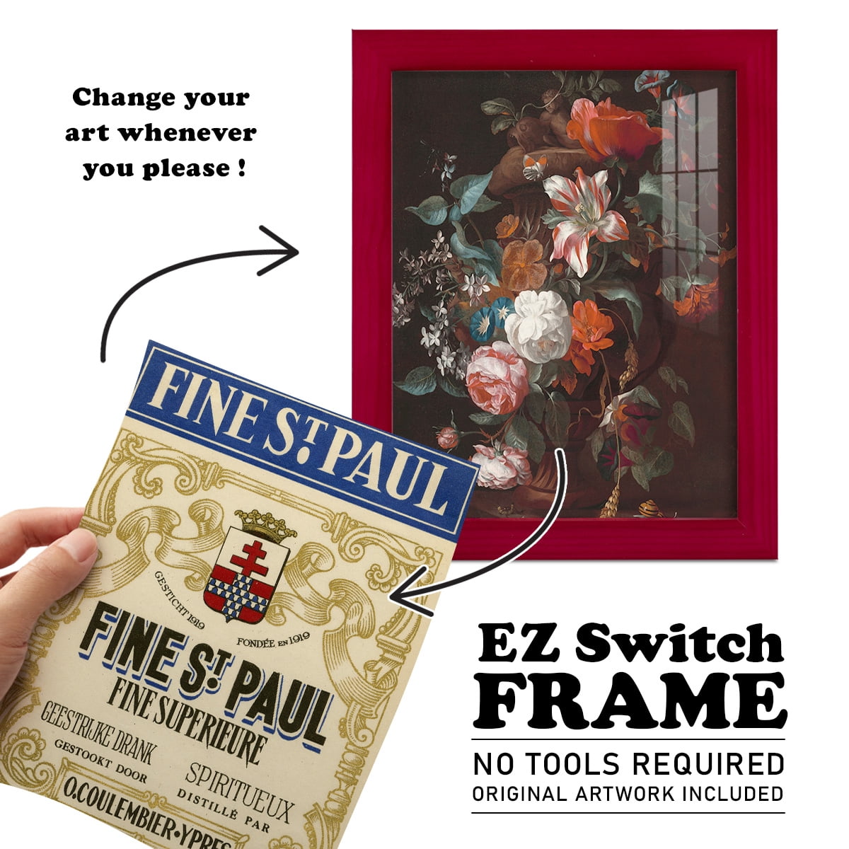 Fine St. Paul -Framed Print w/glass-Cherry Red