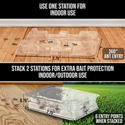 Catchmaster DEFIANT Liquid Ant Bait + 4 Reusable Bait Stations, Ant Traps Indoor & Outdoor