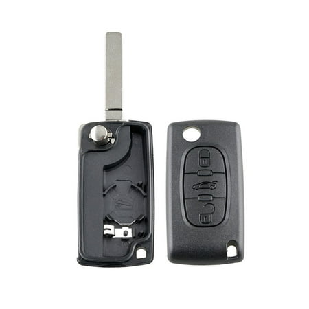 ZAZZIO 3 Button Replacement Fob Key Case Uncut Blade For Peugeot 207 307 407 308 607 For Citroen 3 Button Without Slot
