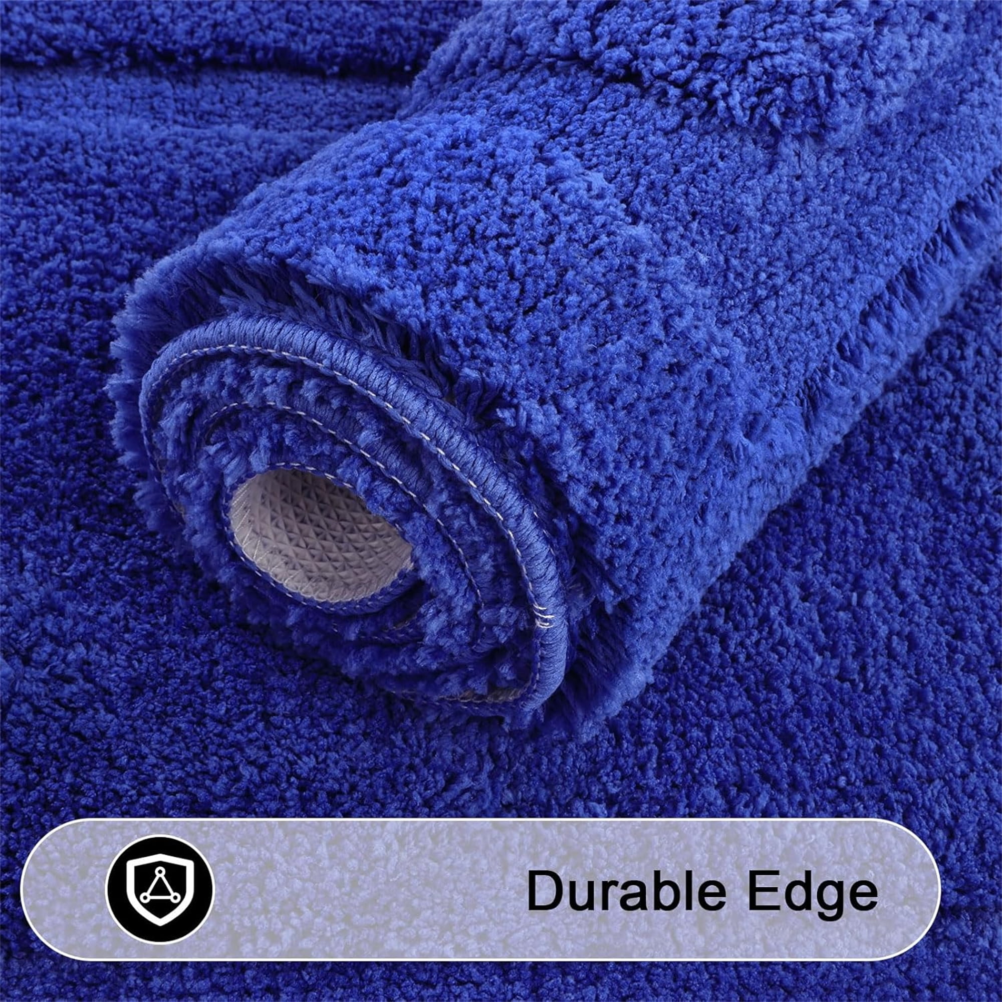 Ileading Bathroom Rugs Set of 4 Soft Bath Mats with Toilet Lid Cover Washable Microfiber Bathroom Mats, Royal Blue