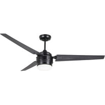 Luminance Avenue LED Ceiling Fan Large 60 Inch Fixture with Dimmable Lighting and Wall Control Contemporary Design with Downrod for Overhead Hanging, Barbeque Black