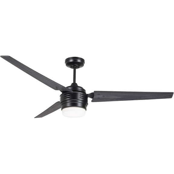Luminance Avenue LED Ceiling Fan Large 60 Inch Fixture with Dimmable Lighting and Wall Control Contemporary Design with Downrod for Overhead Hanging, Barbeque Black