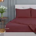 thumbnail image 5 of PiccoCasa Brushed Polyester Microfiber Fabric Bed Sheets Bedding Set 4-Piece, Burgundy King, 5 of 8