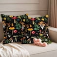 thumbnail image 2 of Yellow Mushroom Outdoor Waterproof Pillow Covers, Spring Summer Botanical Vintage Black Decorative Square Throw Pillowcase Sofa Cushion Sham for Patio/Couch/Chair, 20"x20" 2 Pack, 2 of 8