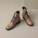 thumbnail image 3 of NECHOLOGY Botas Mujer Adulto Femenino Zapatos Botines mujer Botas de cuero con punta redonda y tacón y grueso para mujer, diseño de cremallera, con tiras, talla media, botines, botas (Beige, 9), 3 of 5