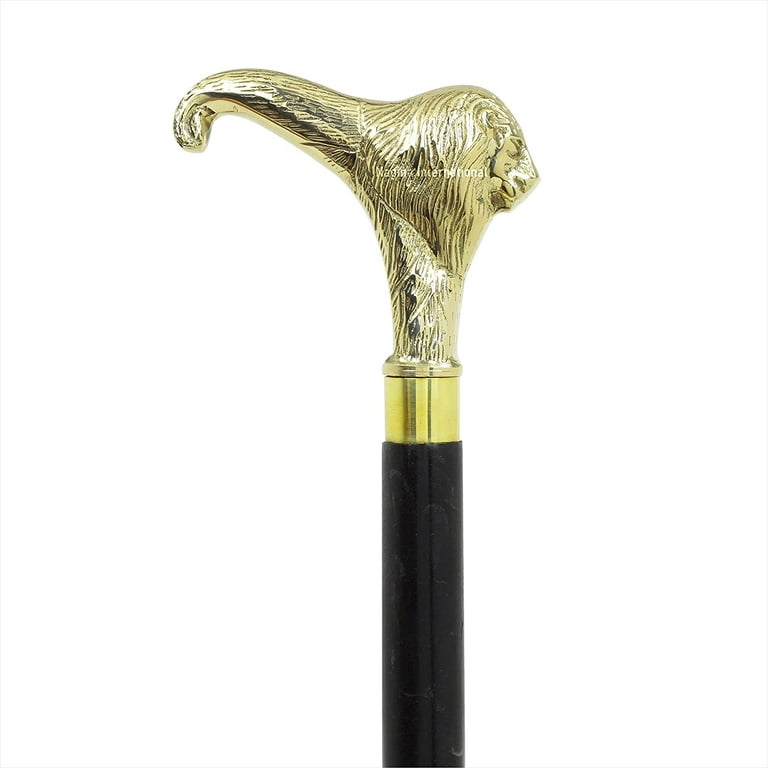FYNJREX Walking Cane with Brass Handle - Lightweight Walking Stick