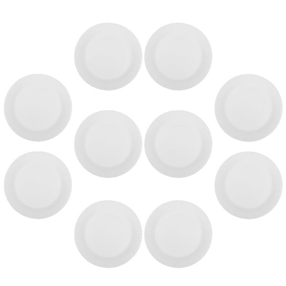 OUNONA 10pcs Painting Plates Storage Plates Kindergarten Diy Graffiti Plates Colorable Paper Plate