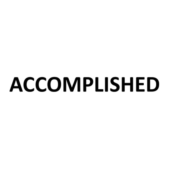 Printtoo Accomplished Self Inking Rubber Stamp Pre-Inked Office Stamp- Home Office Business Stationery, Black- 42 x 9 mm