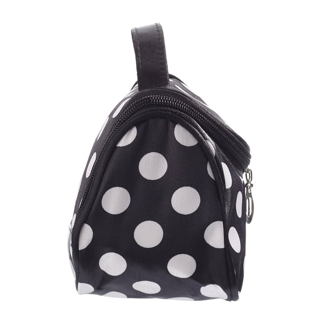unbranded Bolsa De Cosméticos De Poliéster Con Lunares Y Cierre Amplio Para Maquillaje Y Joyas