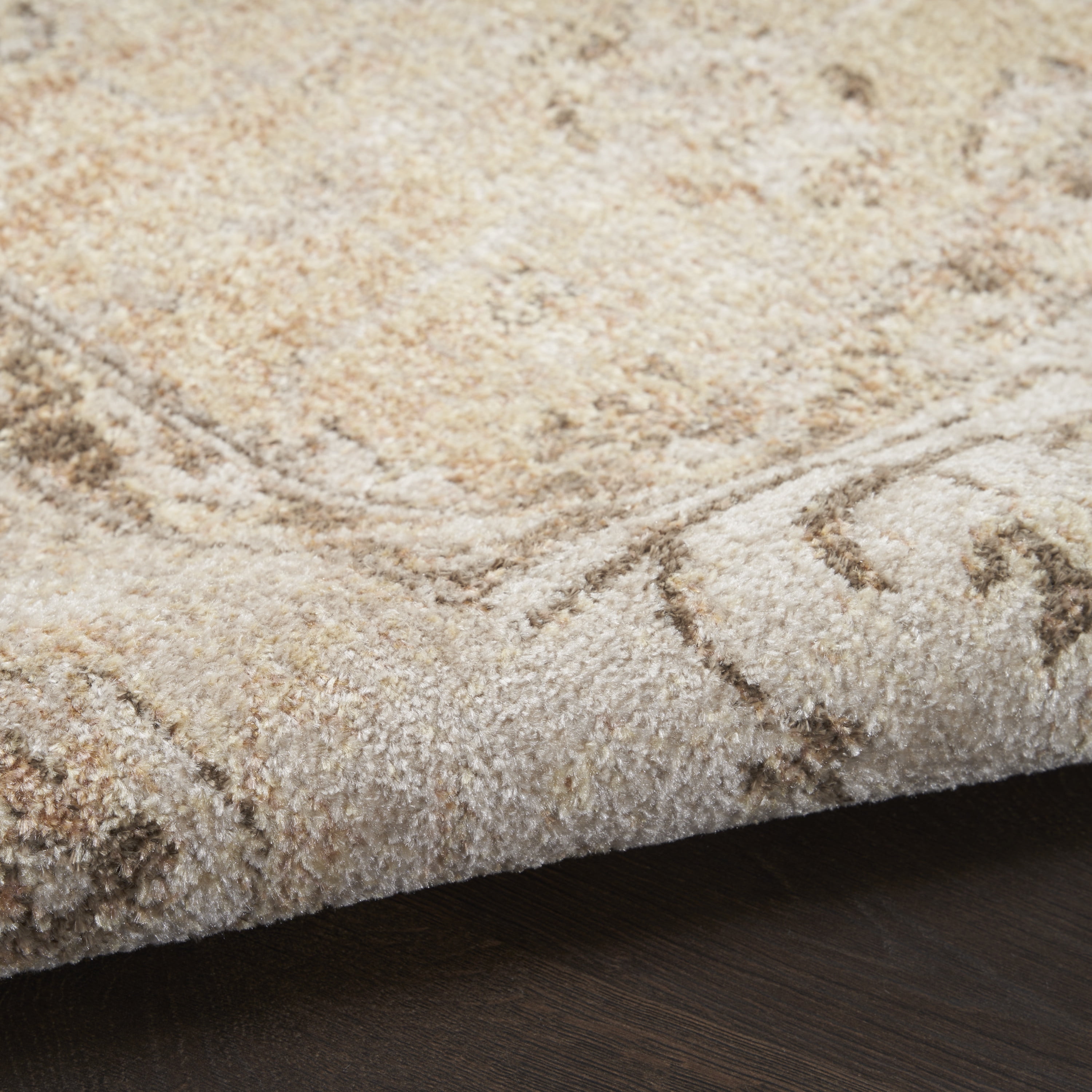 Nourison Astra Machine Washable Center medallion Beige 7'10" x 10' Area Rug (8x10)