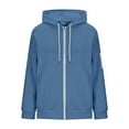thumbnail image 3 of Basic Zip Up Hoodies for Women 2025 Long Sleeve Plain Slim Fit Hooded Sweatshirt with Pockets Jacket Coat, 3 of 8