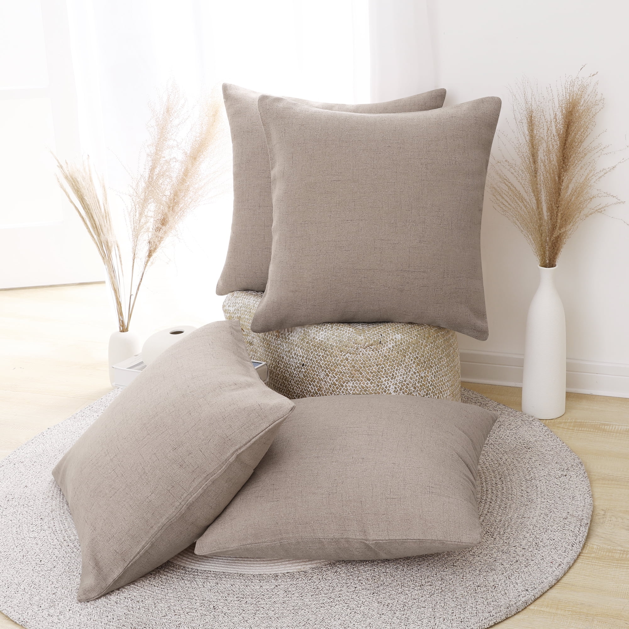 2 Pillow Covers Home Decor Linen Pillow Case Sofa Cushion Cover 20 x 22 Pillows 