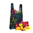 thumbnail image 3 of Shopping Bag 17.5×4.5×15in Crack Resistant Waterproof Super Large Capacity Reusable Extended Handle Can Be Carried Or One Shoulder Bold Thin Neon Contemporary Ribbon Bow Pattern, 3 of 8