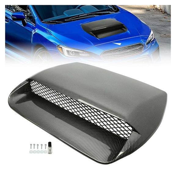 WaiRitoday Carbon Fiber Look Air Flow Hood Scoop Bonnet Vent Compatible with 2015-2021 Subaru WRX STI