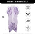 thumbnail image 6 of Xoenoiee Purple Lavender Print Kimonos for Women Casual Swimsuit Coverup Lightweight Boho Kimono Cardigans Open Front Cover Ups for Summer, 6 of 7