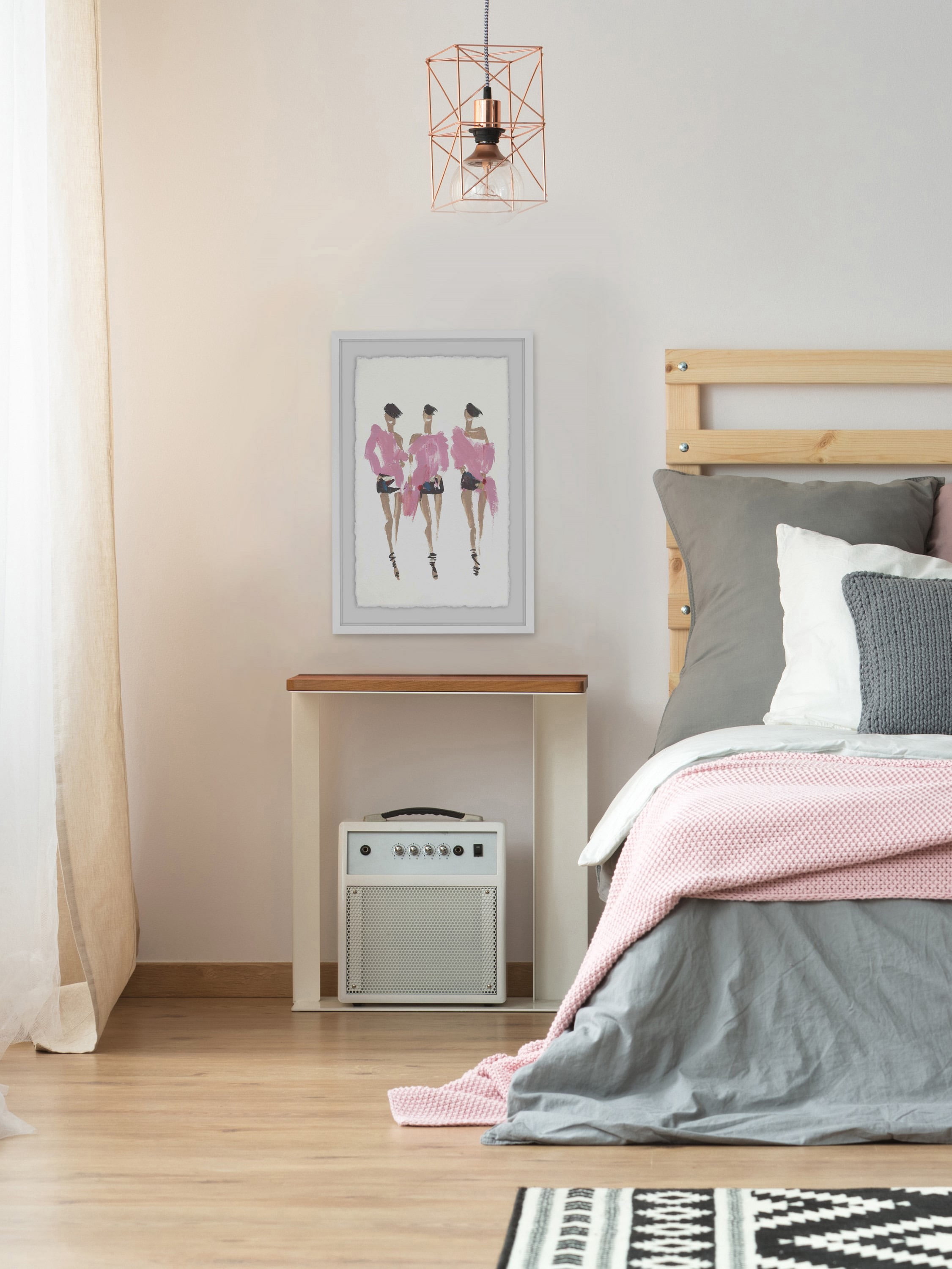 Posh in Pink Framed Painting Print