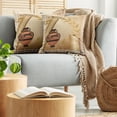 thumbnail image 5 of Ambesonne Retro Throw Pillow Cover 2 Pack, Hellenic Heritage, 18", Pale Brown Cinnamon, 5 of 7