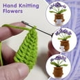 thumbnail image 3 of Handmade Crochet Flower Plant Plush - Cute Emotional Support Desk Decoration, Knitted Wool Doll with Inspirational Card for Birthdays Encourage Gifts Purple, 3 of 5