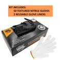 thumbnail image 2 of Hdmndd Gants de Barbecue Jetables Noirs avec 50 Poignées Texturées Robustes et 2 Doublures de Gants Réutilisables Lavables Résistantes à la Chaleur pour Grill Barbecue Gants de Cuisson pour Tirer la Viande, 2 of 5